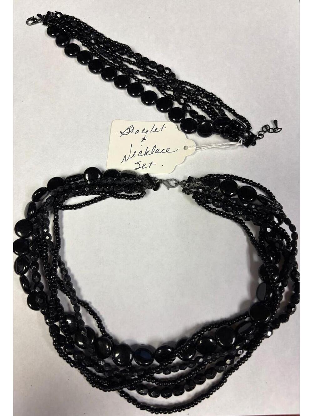 Vintage Premier Designs Layered Multi-Strand Necklace and Bracelet Set